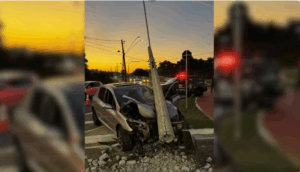 Suspeito foge a 180 km, bate carro e acaba preso com drogas em Bauru
