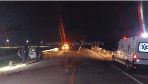 Motorista morre após invadir contramão e bater de frente com carreta na Rondon, em Conchas