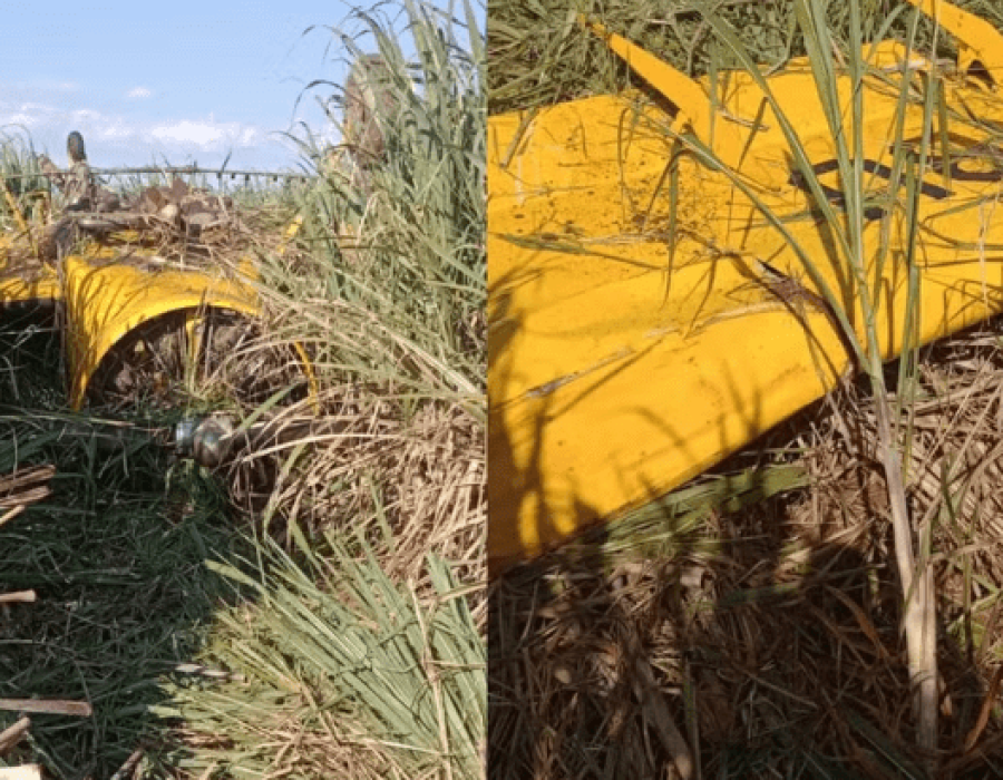 Avião caiu em estrada rural entre Jaú e Barra Bonita (SP) — Foto: Arquivo Pessoal