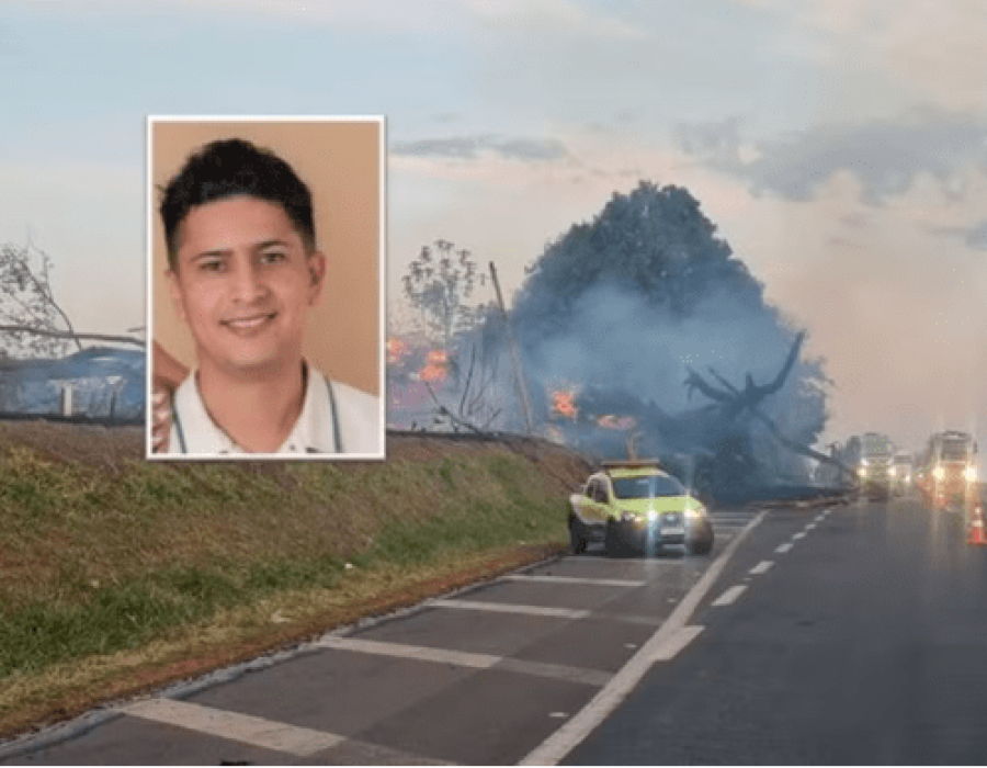 Raphael Bellarmino morreu após o carro ser atingido por uma árvore incendiada na Rodovia Washington Luís (SP-310) (Foto: Redes Sociais/Corpo de Bombeiros)