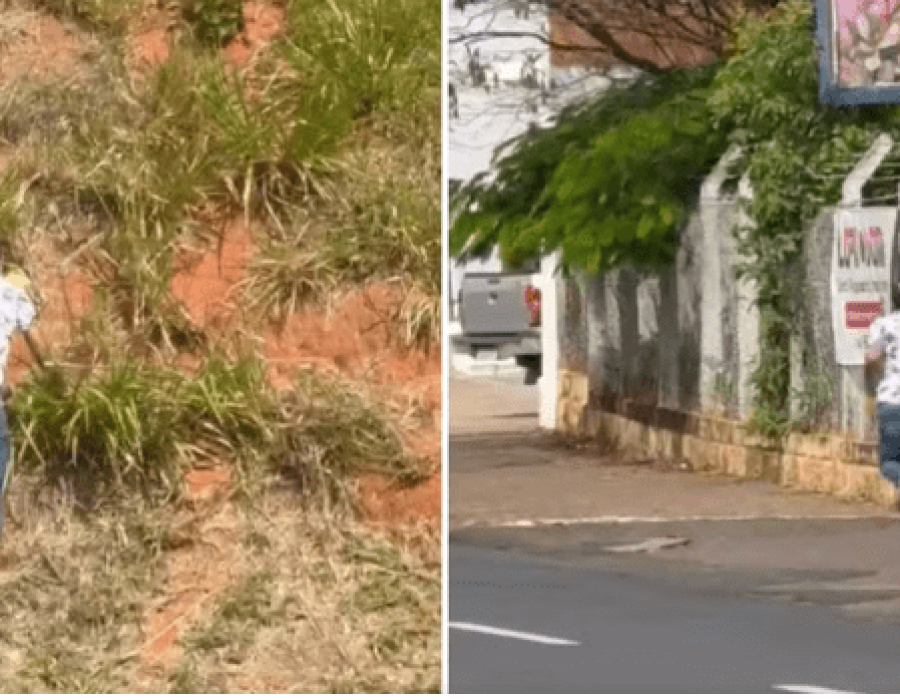 Homem é flagrado se masturbando em terreno baldio e foge após ser filmado em Marília (SP) — Foto: Marília Notícia
