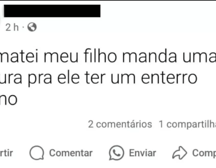 A mãe foi presa por postar em uma rede social que matou o filho de 4 anos Imagem: Reprodução/Facebook